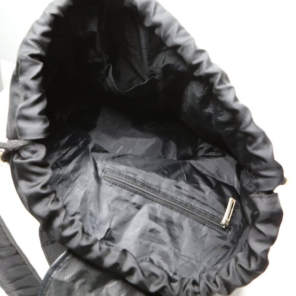 VERSACE Parfums Black Nylon Backpack Gold Medusa Logo Bag Travel Gym Drawstring - Picture 9 of 13